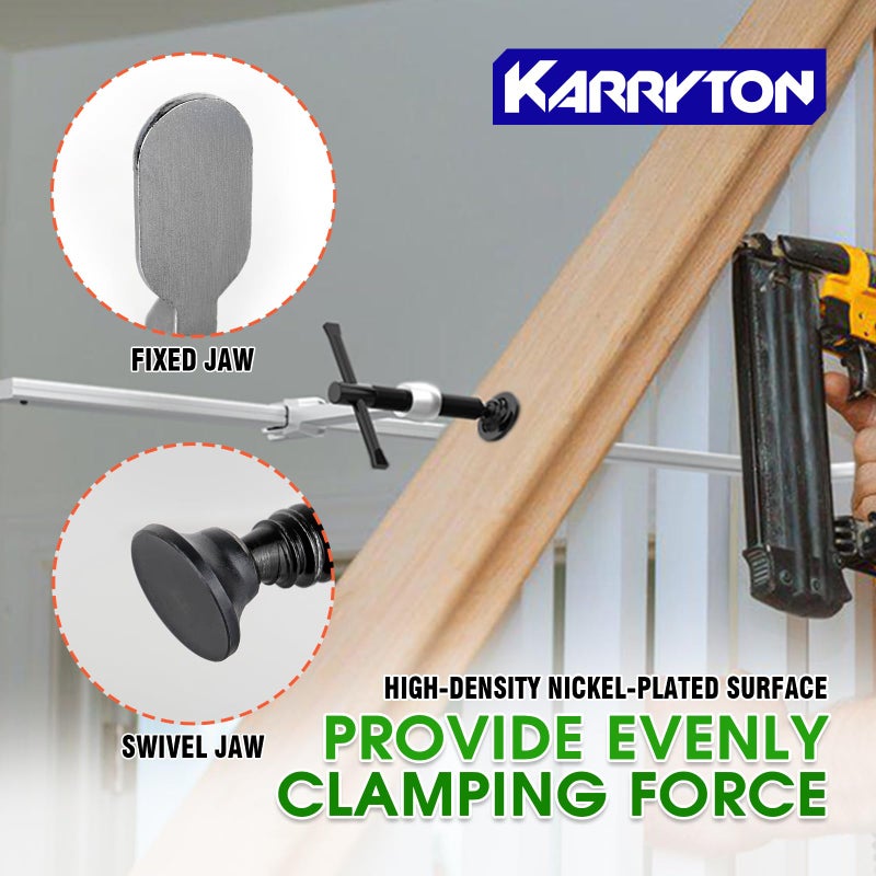 KARRYTON 4-Pack 12""(300x80mm) F Clamp w/ 3"" Throat Depth, Bar Size 5/8""x5/16"", 600LB Clamping Force, Drop Forged Steel Bar Clamps for Wood, Metal, Pipe, Welding and DIY Projects - Image 3